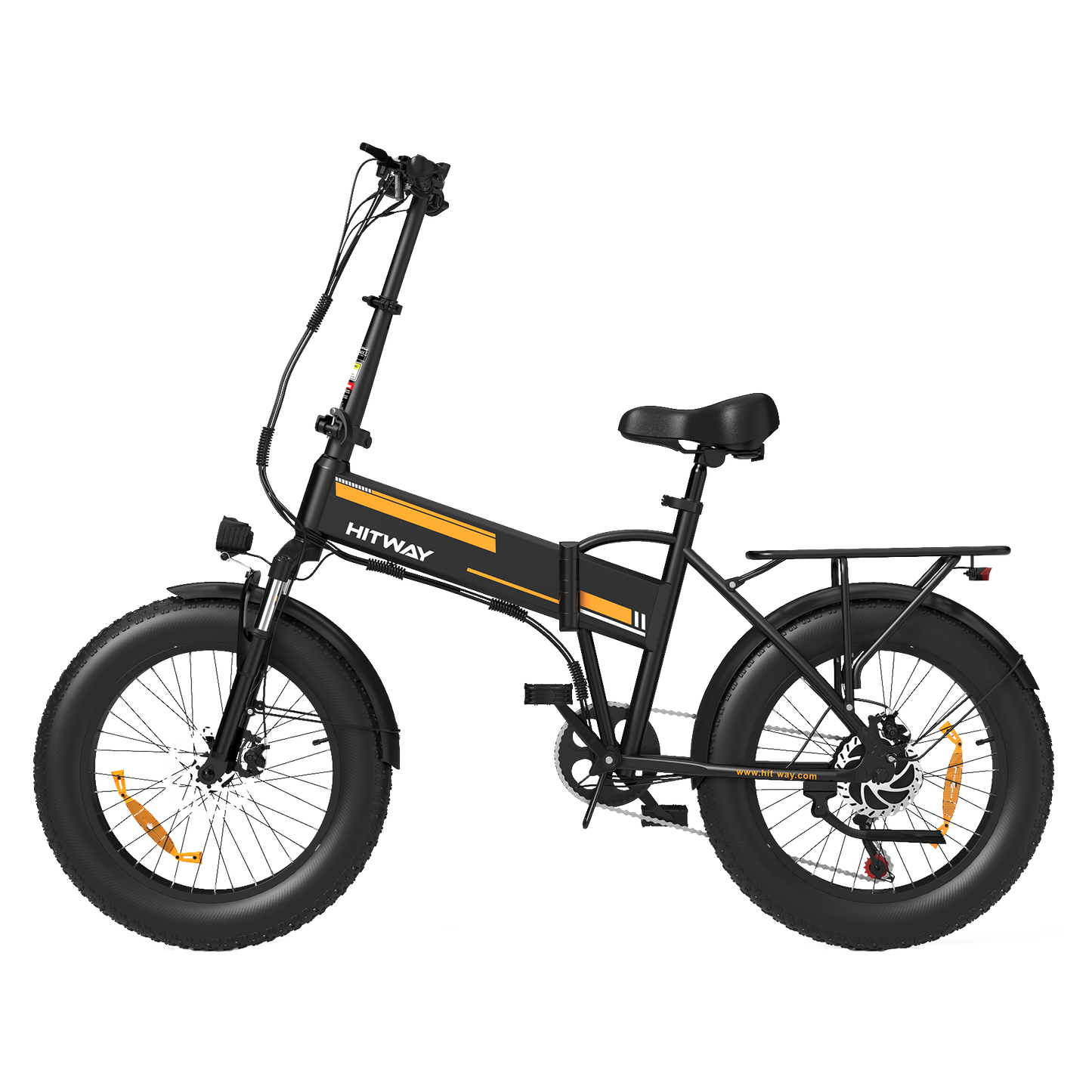 Bicicleta Eléctrica Plegable HITWAY, Bicicleta Eléctrica de Neumáticos Gordos, Vista Frontal