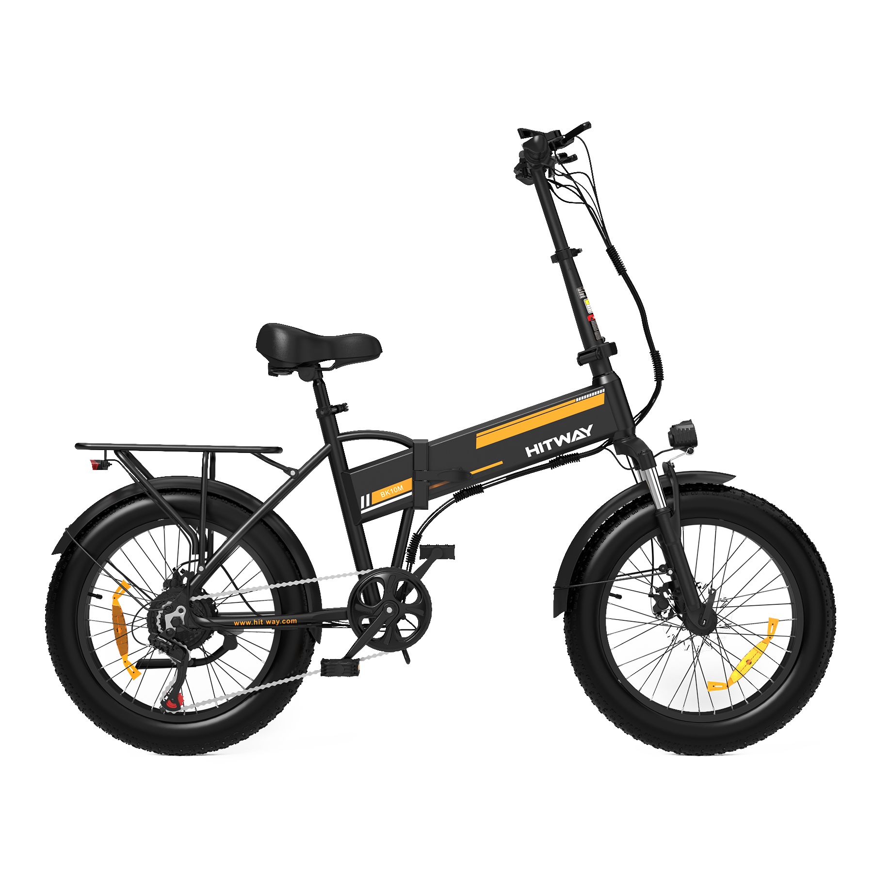Bicicleta Eléctrica Plegable HITWAY, Bicicleta Eléctrica de Neumáticos Gordos, Vista Frontal