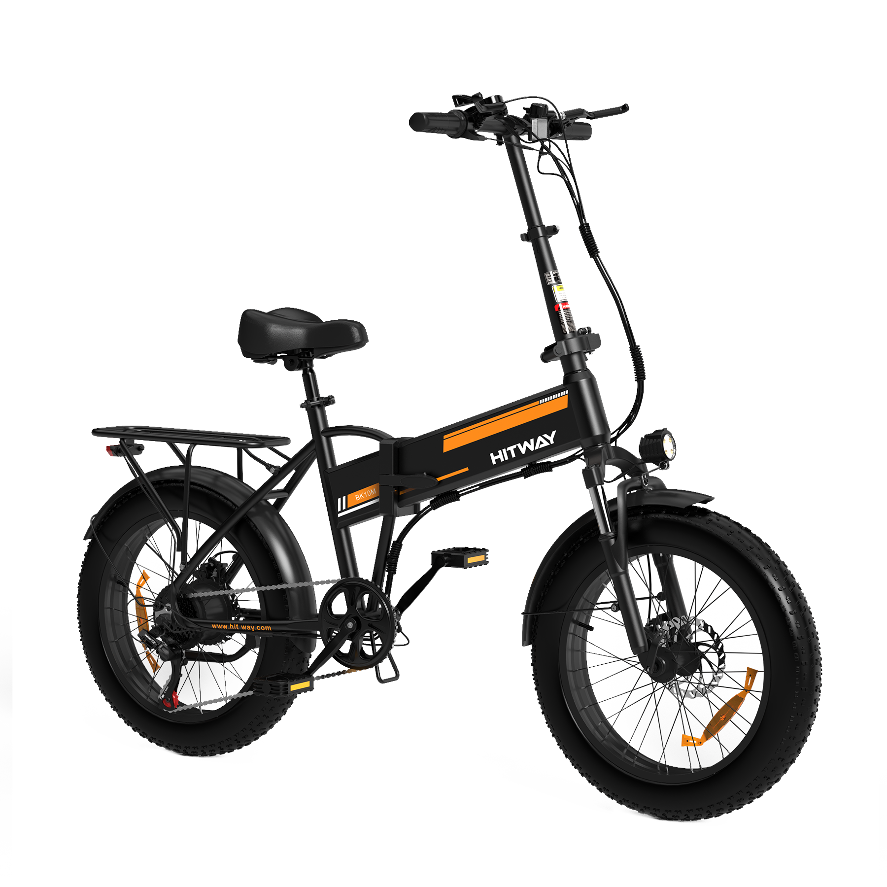 Bicicleta Eléctrica Plegable HITWAY, Bicicleta Eléctrica de Neumáticos Gordos, Vista Lateral
