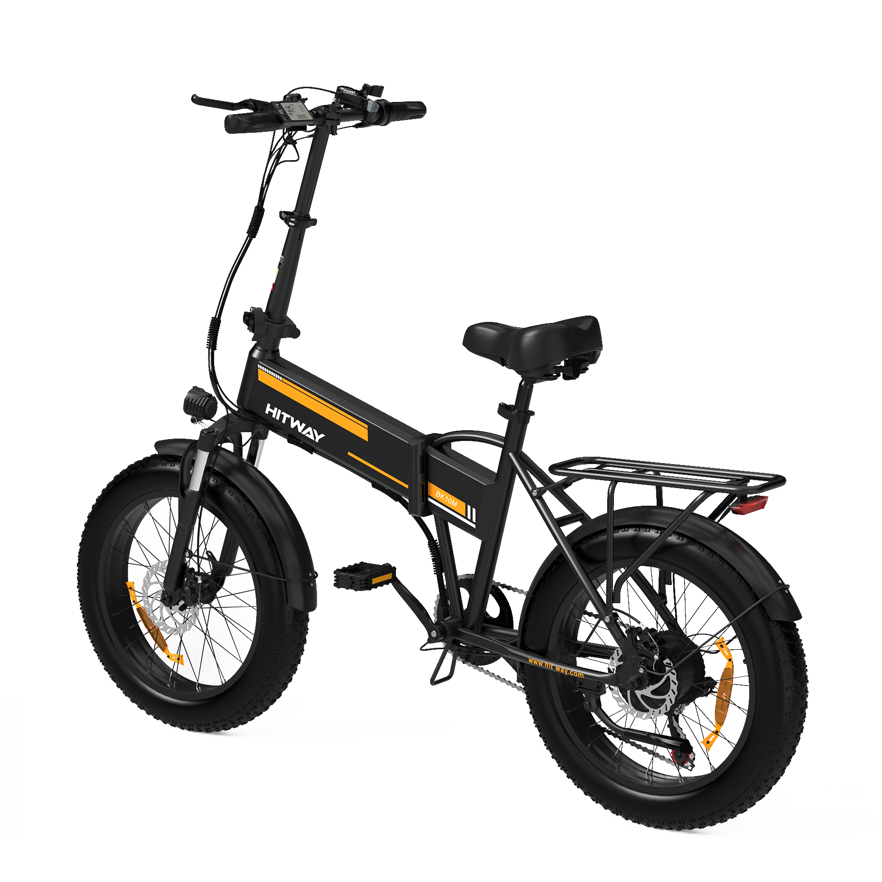 Bicicleta Eléctrica Plegable HITWAY, Bicicleta Eléctrica de Neumáticos Gordos, Vista Lateral
