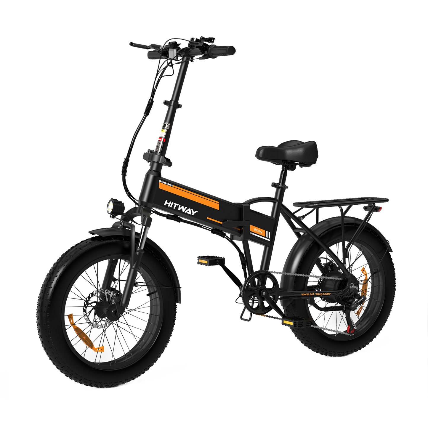 Bicicleta Eléctrica Plegable HITWAY, Bicicleta Eléctrica de Neumáticos Gordos, Vista Lateral
