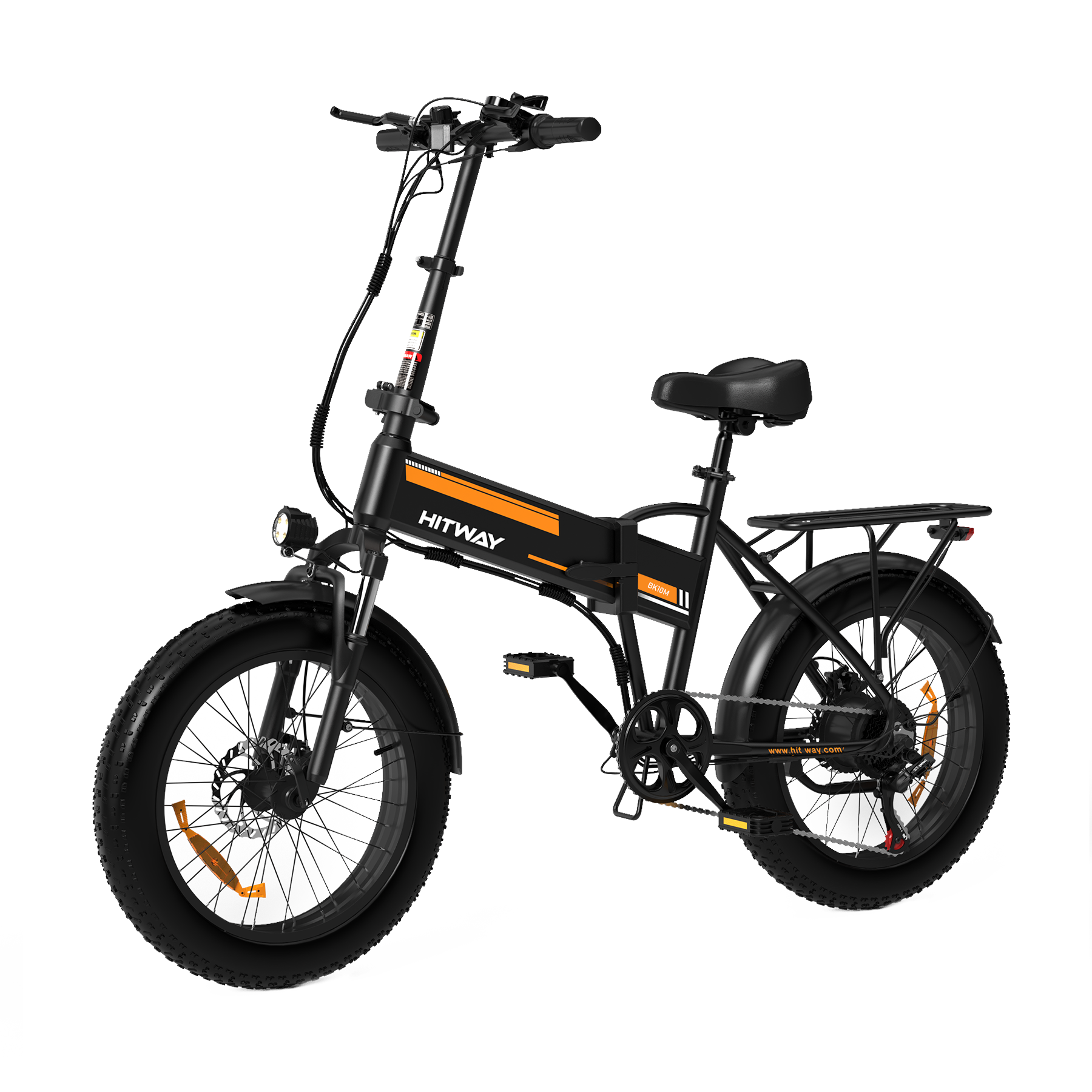 Bicicleta Eléctrica Plegable HITWAY, Bicicleta Eléctrica de Neumáticos Gordos, Vista Lateral
