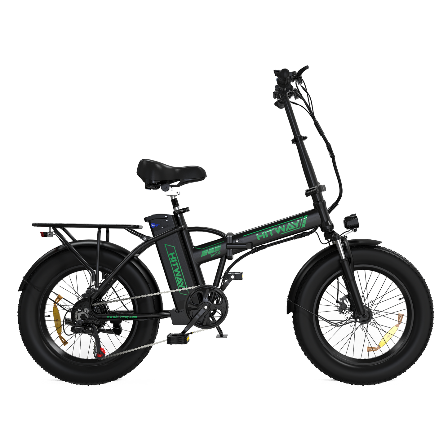Bicicleta Eléctrica Plegable HITWAY, Bicicleta Eléctrica de Neumáticos Gordos, Vista Frontal