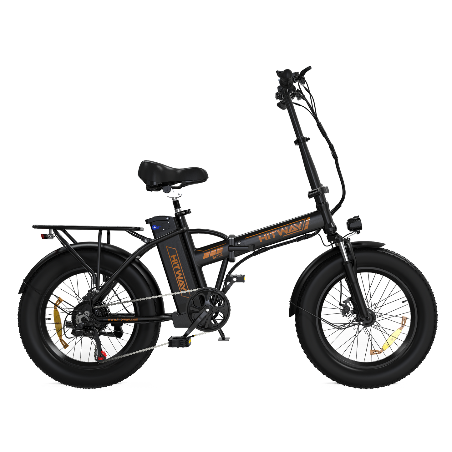 Bicicleta Eléctrica Plegable HITWAY, Bicicleta Eléctrica de Neumáticos Gordos, Vista Frontal