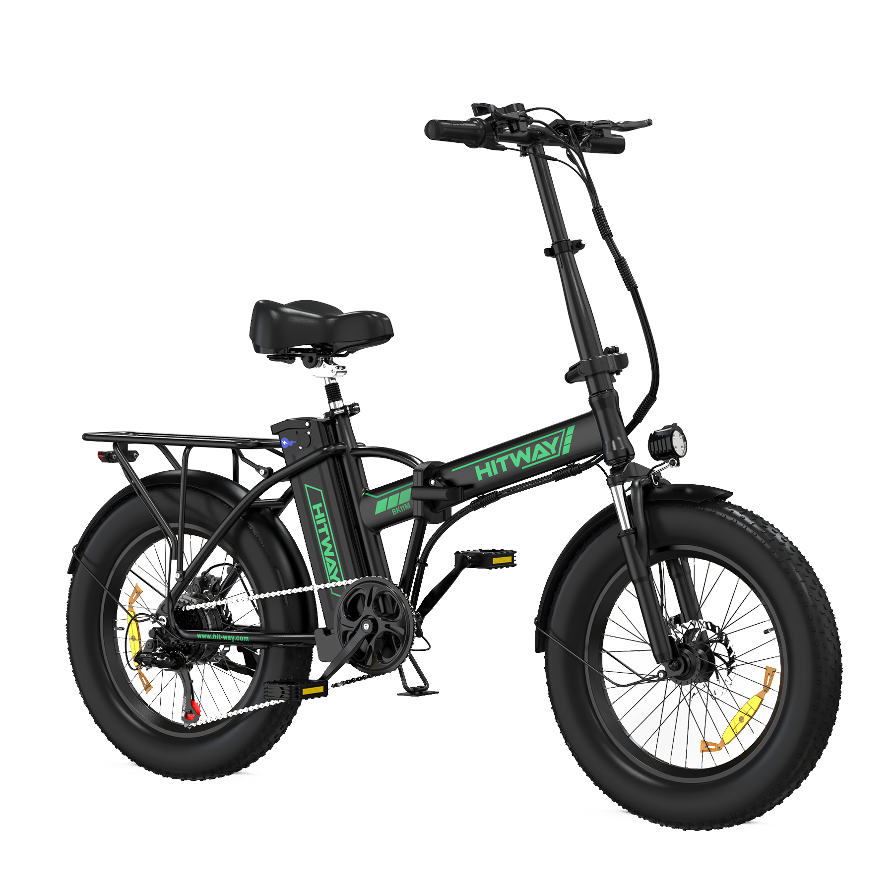 Bicicleta Eléctrica Plegable HITWAY, Bicicleta Eléctrica de Neumáticos Gordos, Vista Lateral