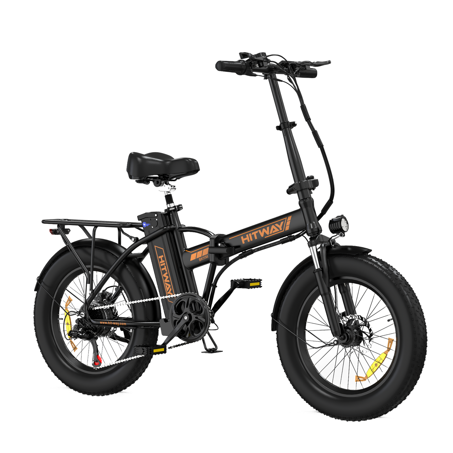 Bicicleta Eléctrica Plegable HITWAY, Bicicleta Eléctrica de Neumáticos Gordos, Vista Lateral