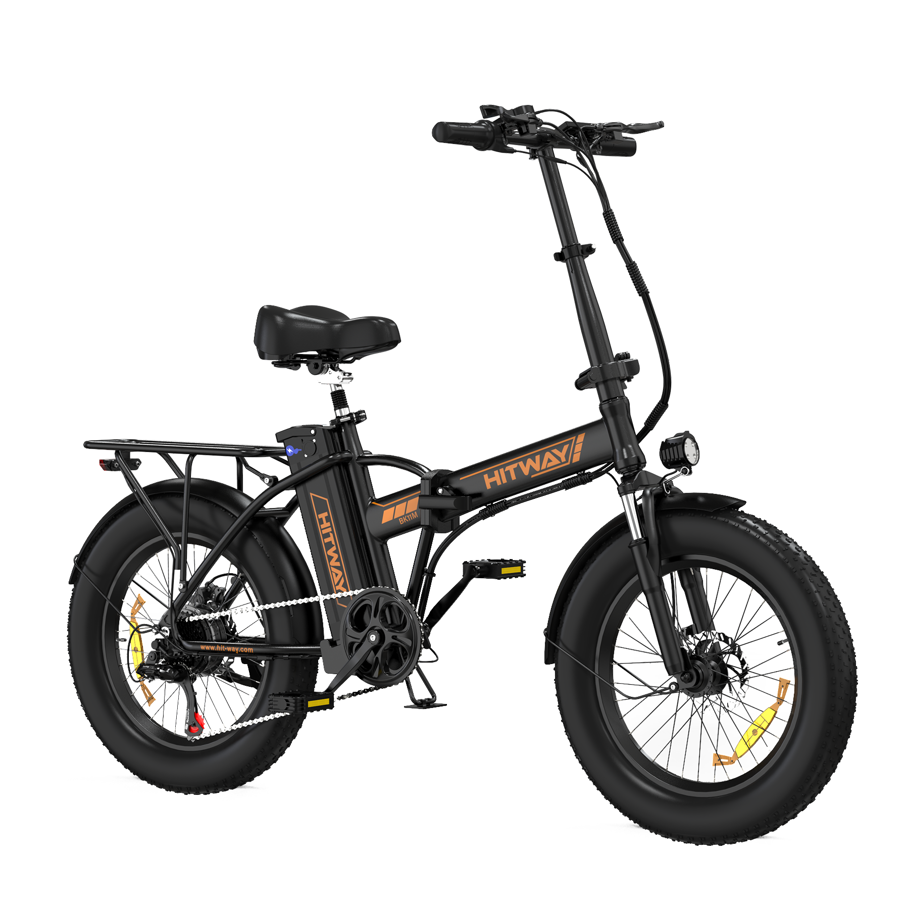 Bicicleta Eléctrica Plegable HITWAY, Bicicleta Eléctrica de Neumáticos Gordos, Vista Lateral