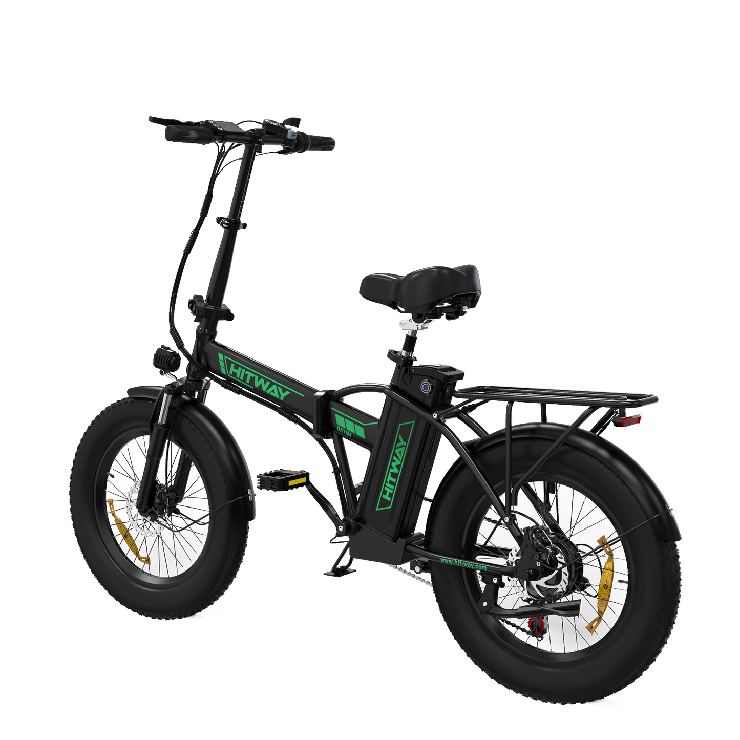 Bicicleta Eléctrica Plegable HITWAY, Bicicleta Eléctrica de Neumáticos Gordos, Vista Lateral