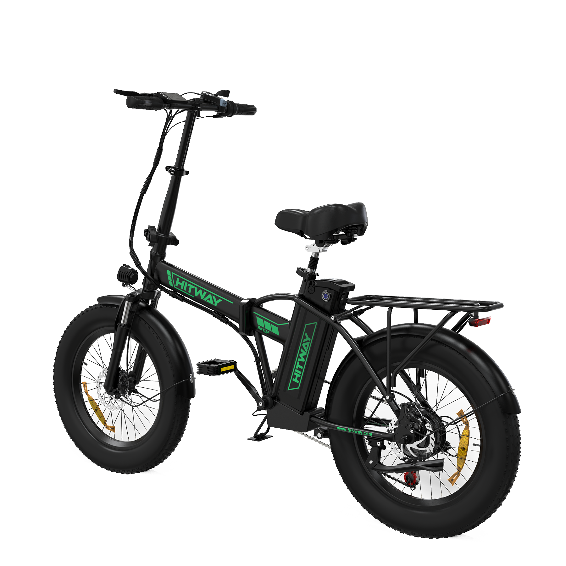 Bicicleta Eléctrica Plegable HITWAY, Bicicleta Eléctrica de Neumáticos Gordos, Vista Lateral