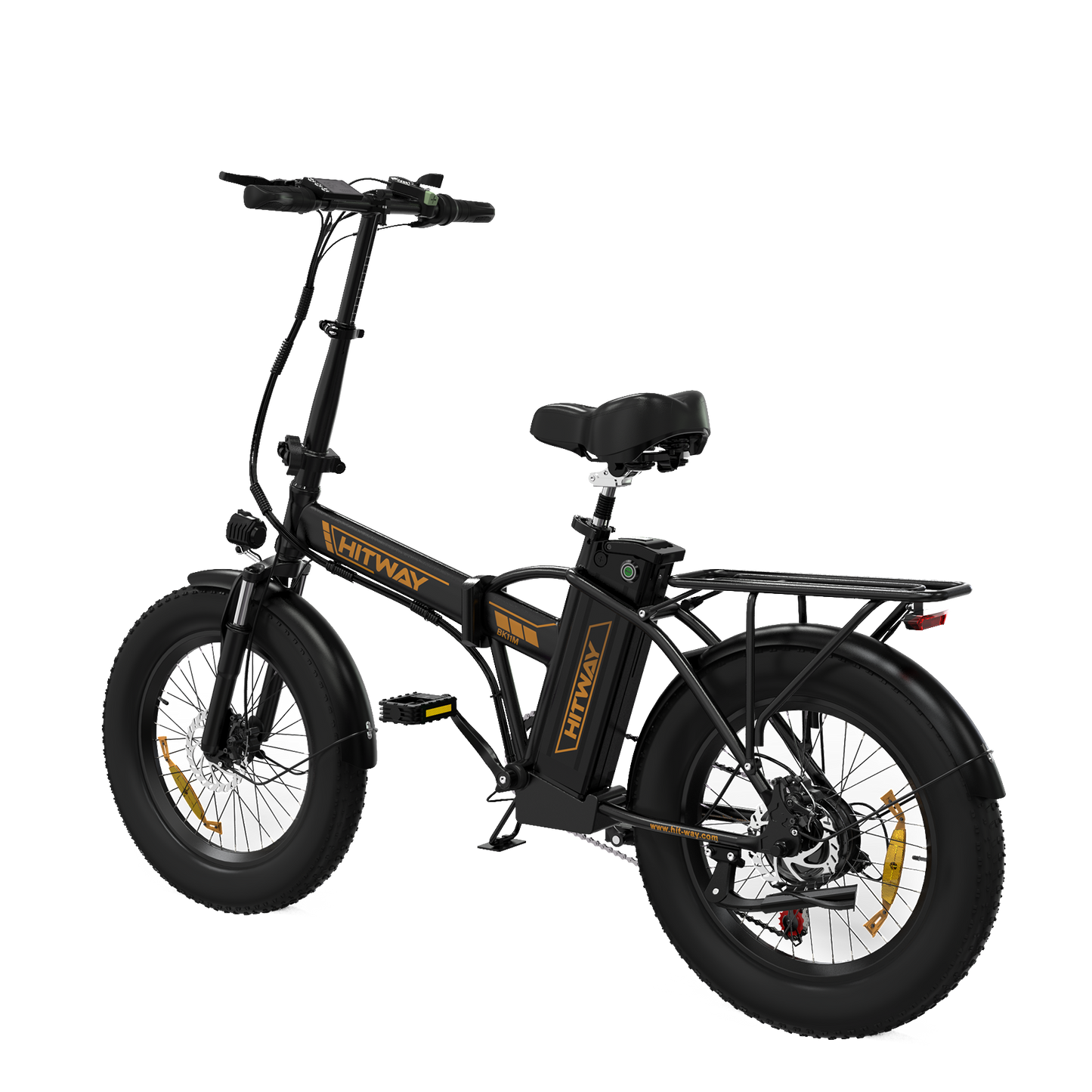 Bicicleta Eléctrica Plegable HITWAY, Bicicleta Eléctrica de Neumáticos Gordos, Vista Lateral