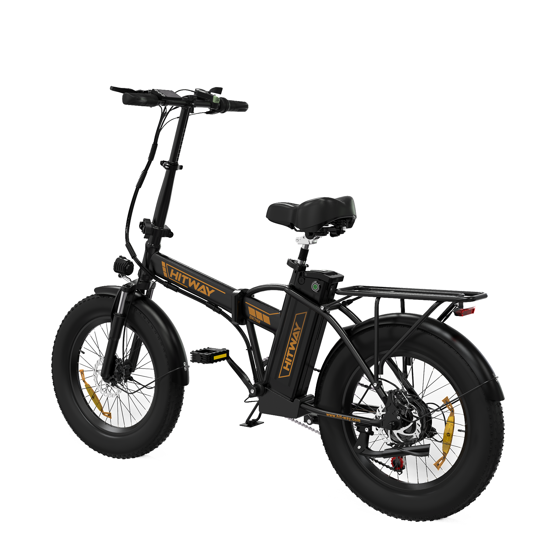 Bicicleta Eléctrica Plegable HITWAY, Bicicleta Eléctrica de Neumáticos Gordos, Vista Lateral