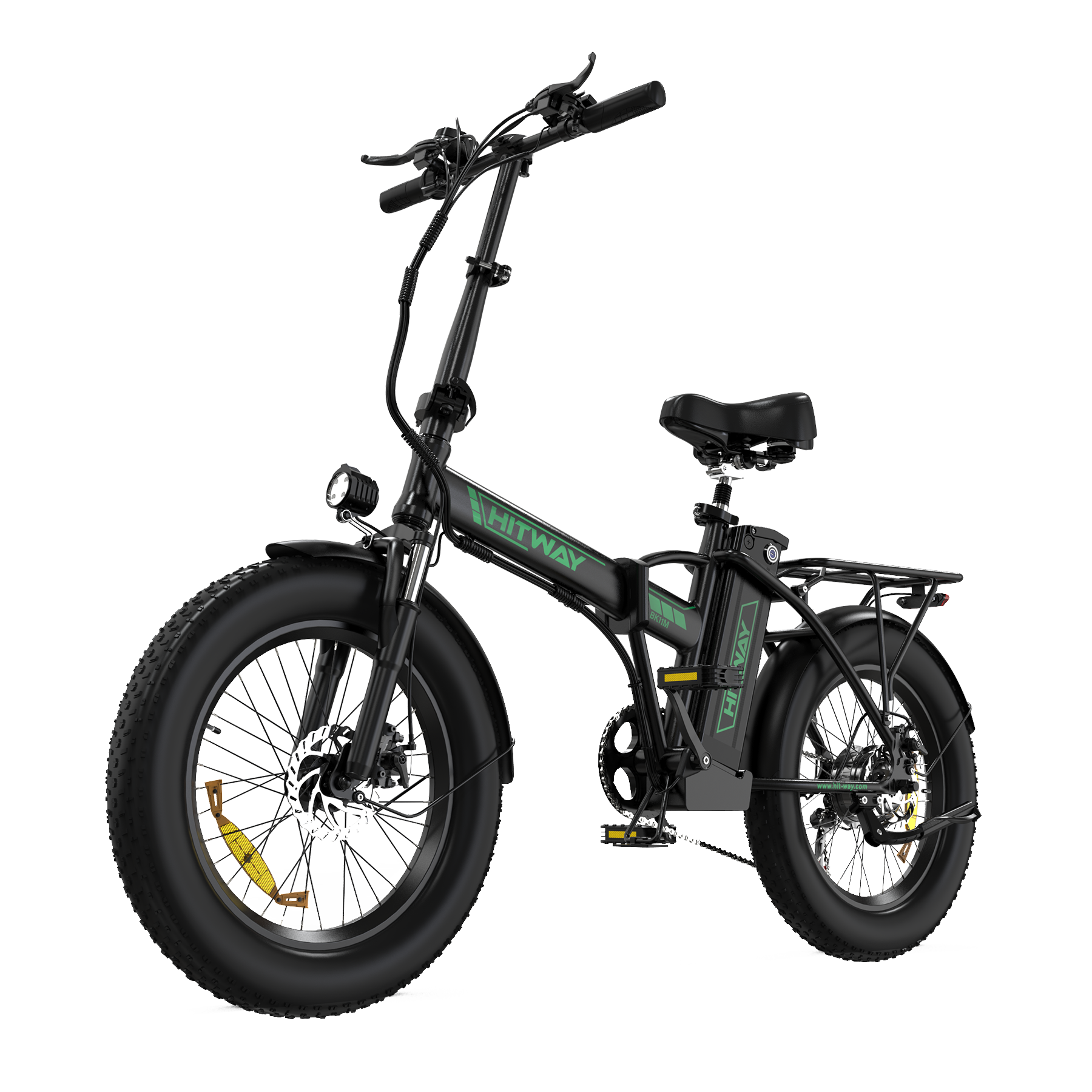 Bicicleta Eléctrica Plegable HITWAY, Bicicleta Eléctrica de Neumáticos Gordos, Vista Lateral