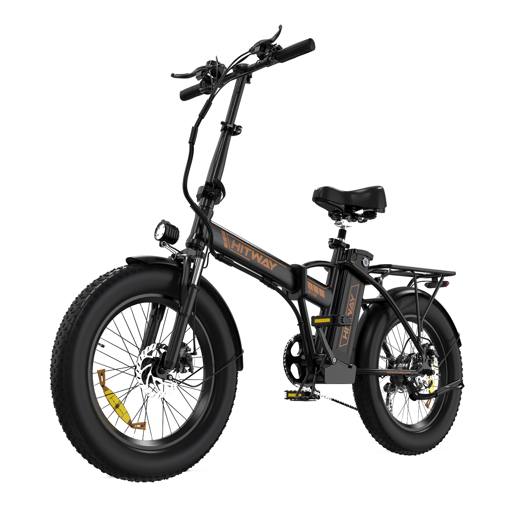 Bicicleta Eléctrica Plegable HITWAY, Bicicleta Eléctrica de Neumáticos Gordos, Vista Lateral