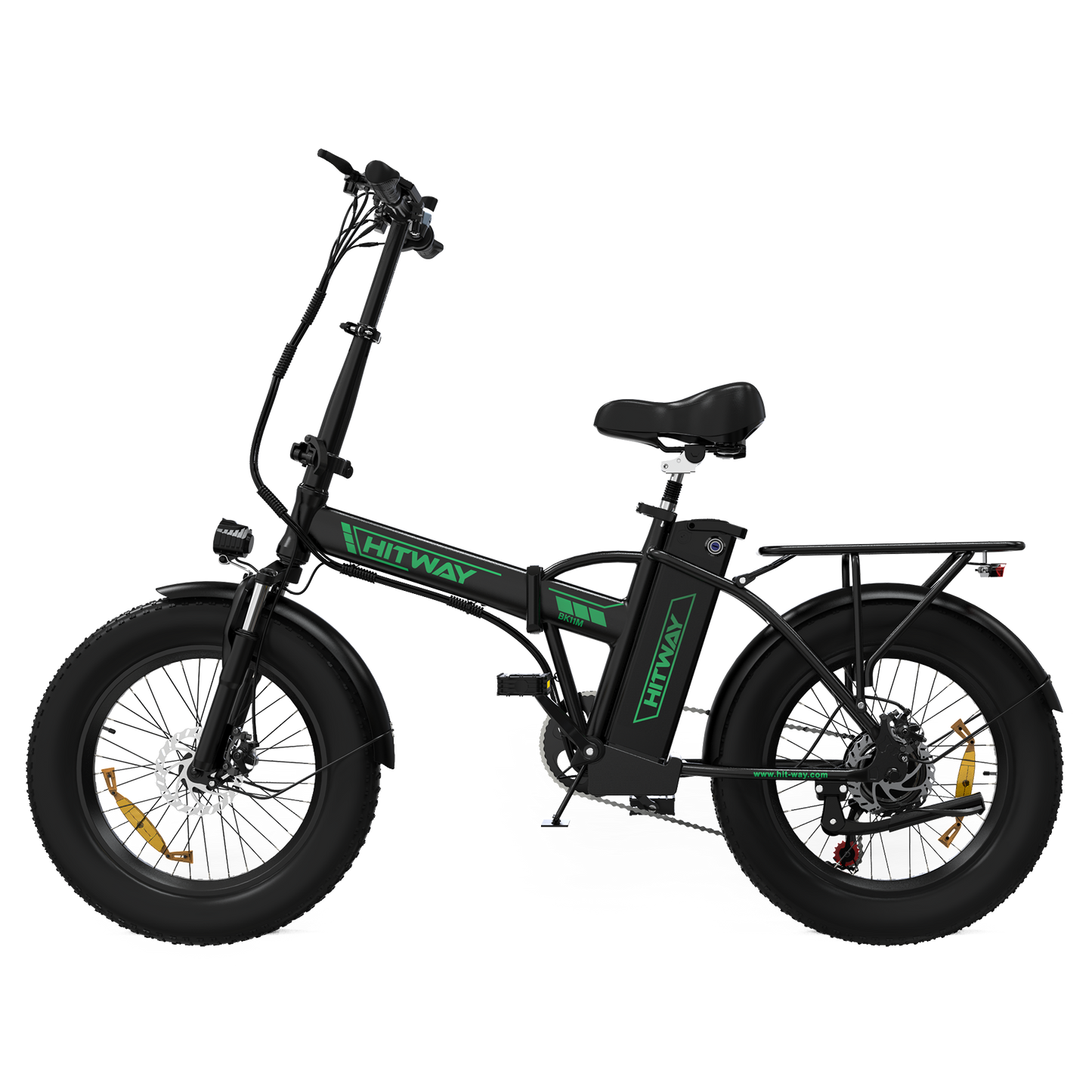 Bicicleta Eléctrica Plegable HITWAY, Bicicleta Eléctrica de Neumáticos Gordos, Vista Frontal