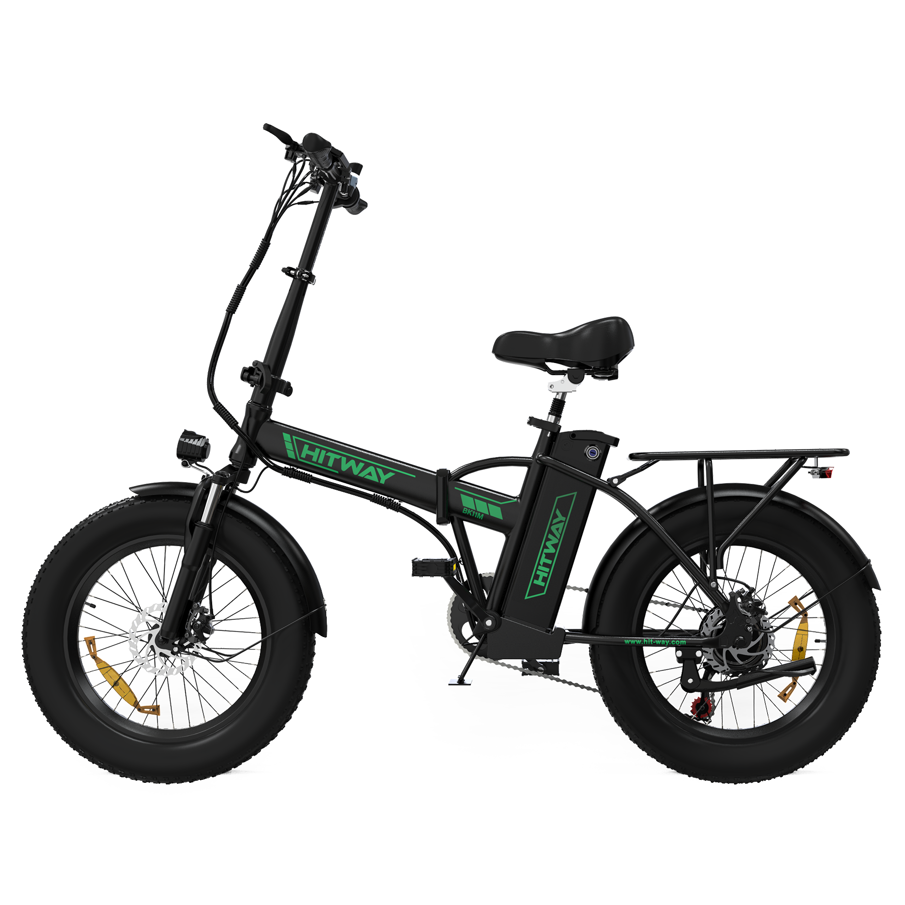Bicicleta Eléctrica Plegable HITWAY, Bicicleta Eléctrica de Neumáticos Gordos, Vista Frontal