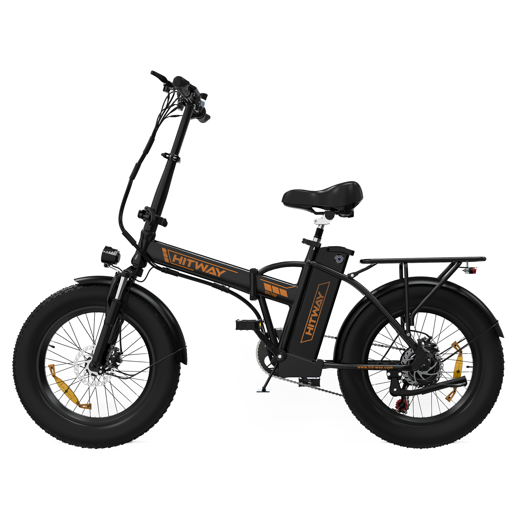 Bicicleta Eléctrica Plegable HITWAY, Bicicleta Eléctrica de Neumáticos Gordos, Vista Frontal
