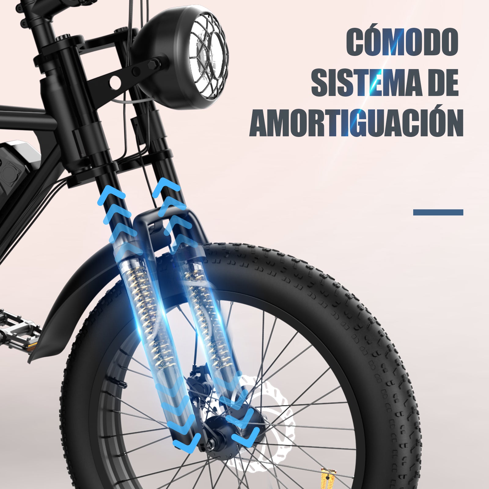 Bicicletas Eléctricas con HORQUILLA DELANTERA Amortiguadora